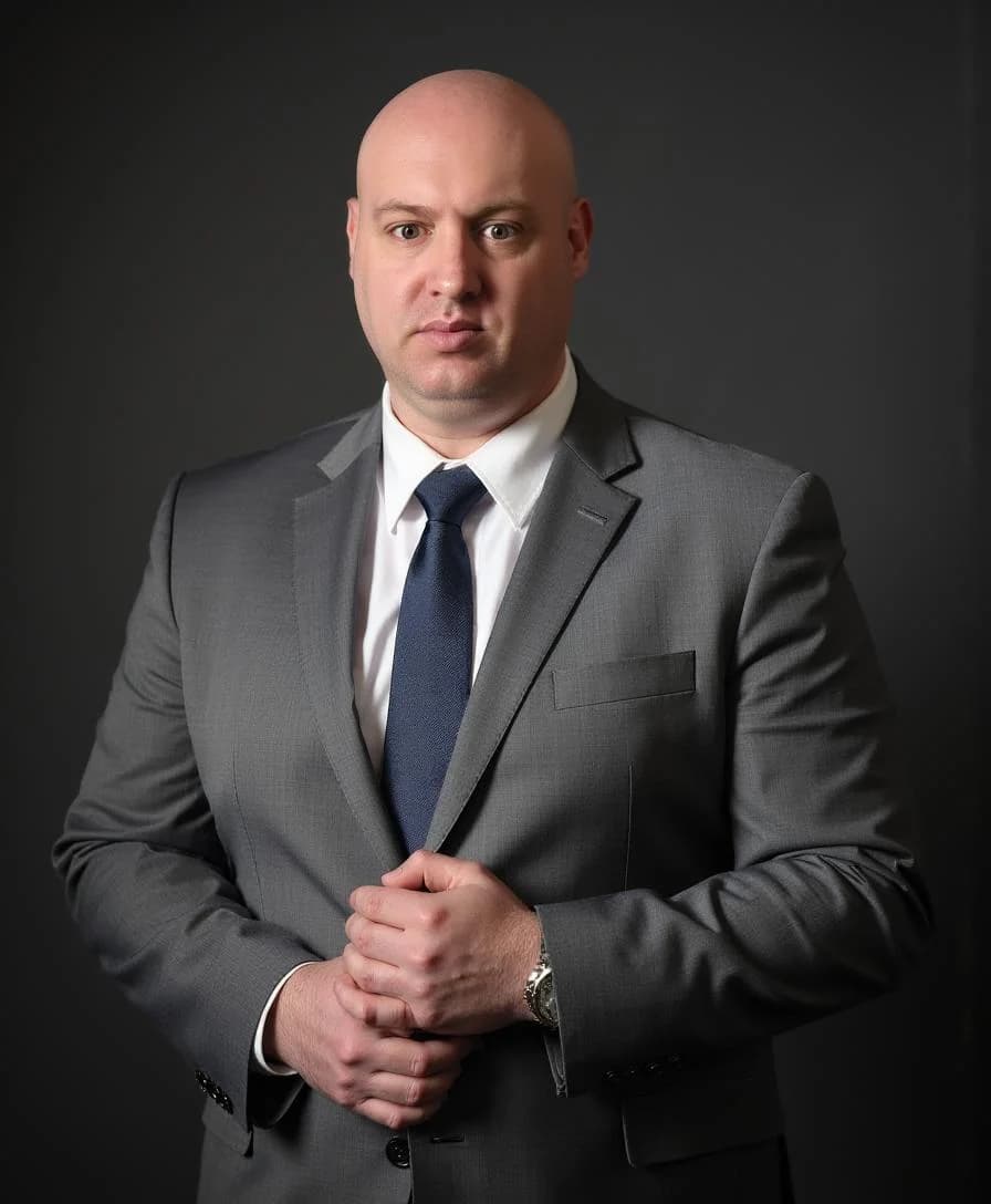 Joel R Klemmer 正式影棚肖像 with composed executive bearing