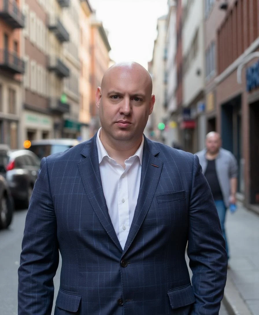 Joel R Klemmer 正式高管肖像，构图平衡