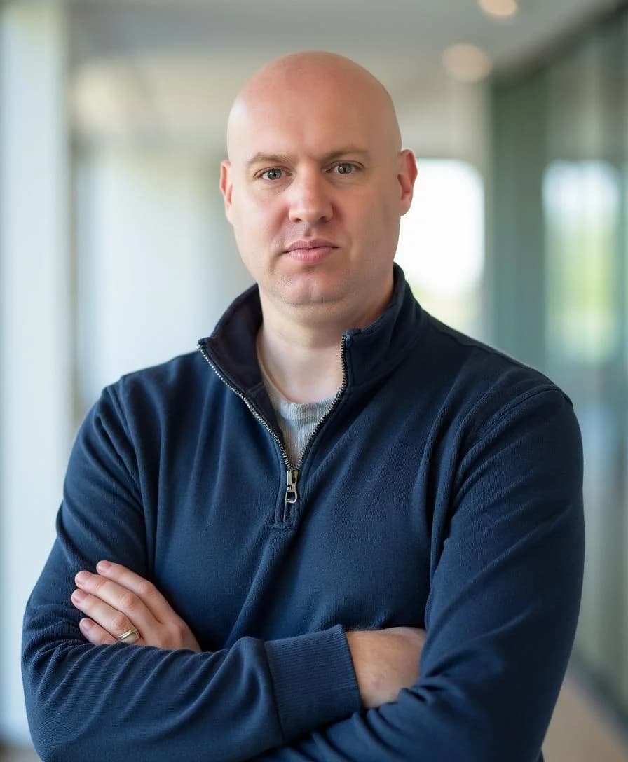 Joel R Klemmer 正式摄影棚形象，目光沉稳